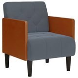 Vidaxl fauteuil met armleuningen 55 cm fluweel donkergrijs