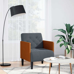 Vidaxl fauteuil met armleuningen 55 cm fluweel donkergrijs