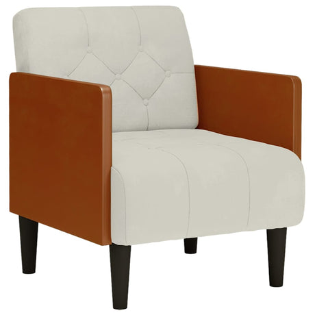 Vidaxl fauteuil met armleuningen crème 55 cm fluweel