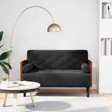 Vidaxl loveseat bank met bolsters zwart 110 cm fluweel