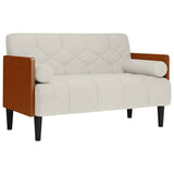 Vidaxl loveseat bank met bolsters crème 110 cm fluweel