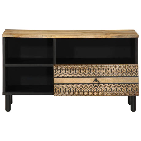 Vidaxl tv-meubel 80x33,5x46 cm massief ruw mangohout zwart