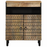 Vidaxl dressoir 60x33,5x75 cm massief ruw mangohout