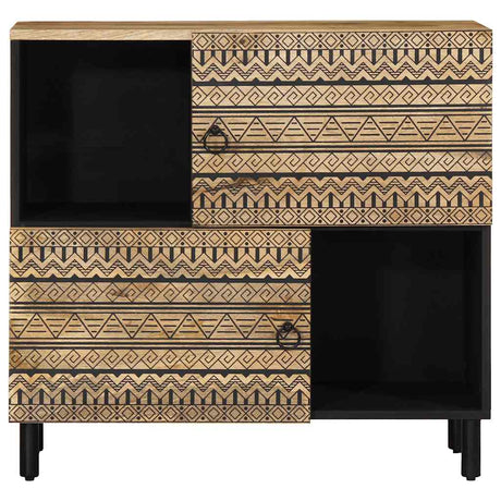 Vidaxl dressoir 80x33,5x75 cm massief ruw mangohout