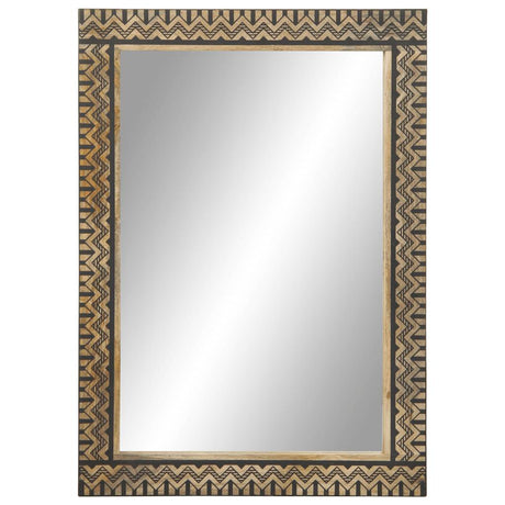Vidaxl badkamerspiegel 50x70 cm massief mangohout en glas