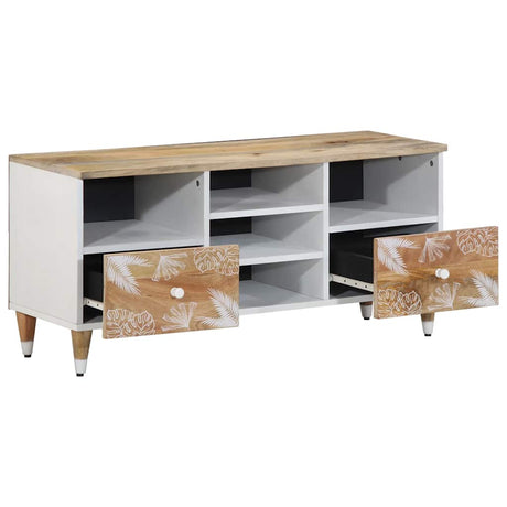 Vidaxl tv-meubel 100x33,5x46 cm massief mangohout