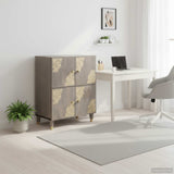 Vidaxl dressoir grijs en goud 60 x 33 x 75 cm massief mango hout