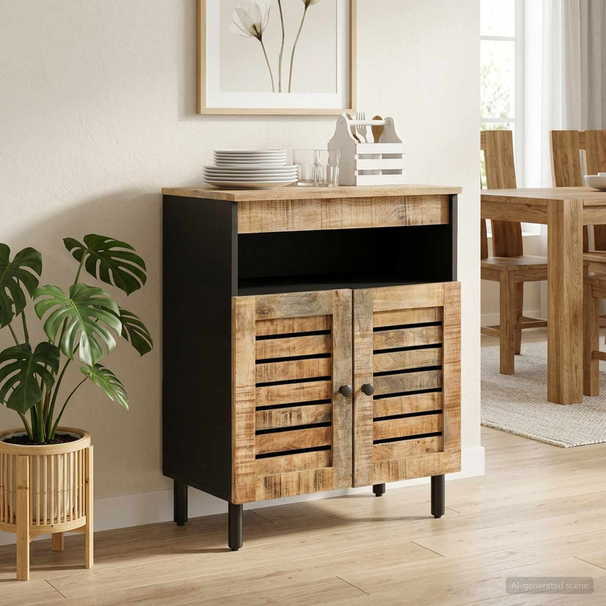 Vidaxl opslagkasten naturel 60 x 33 x 75 cm massief mango hout
