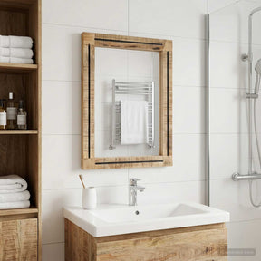 Vidaxl spiegel wandgemonteerd bruin en zwart 70 x 50 x 3 cm glas