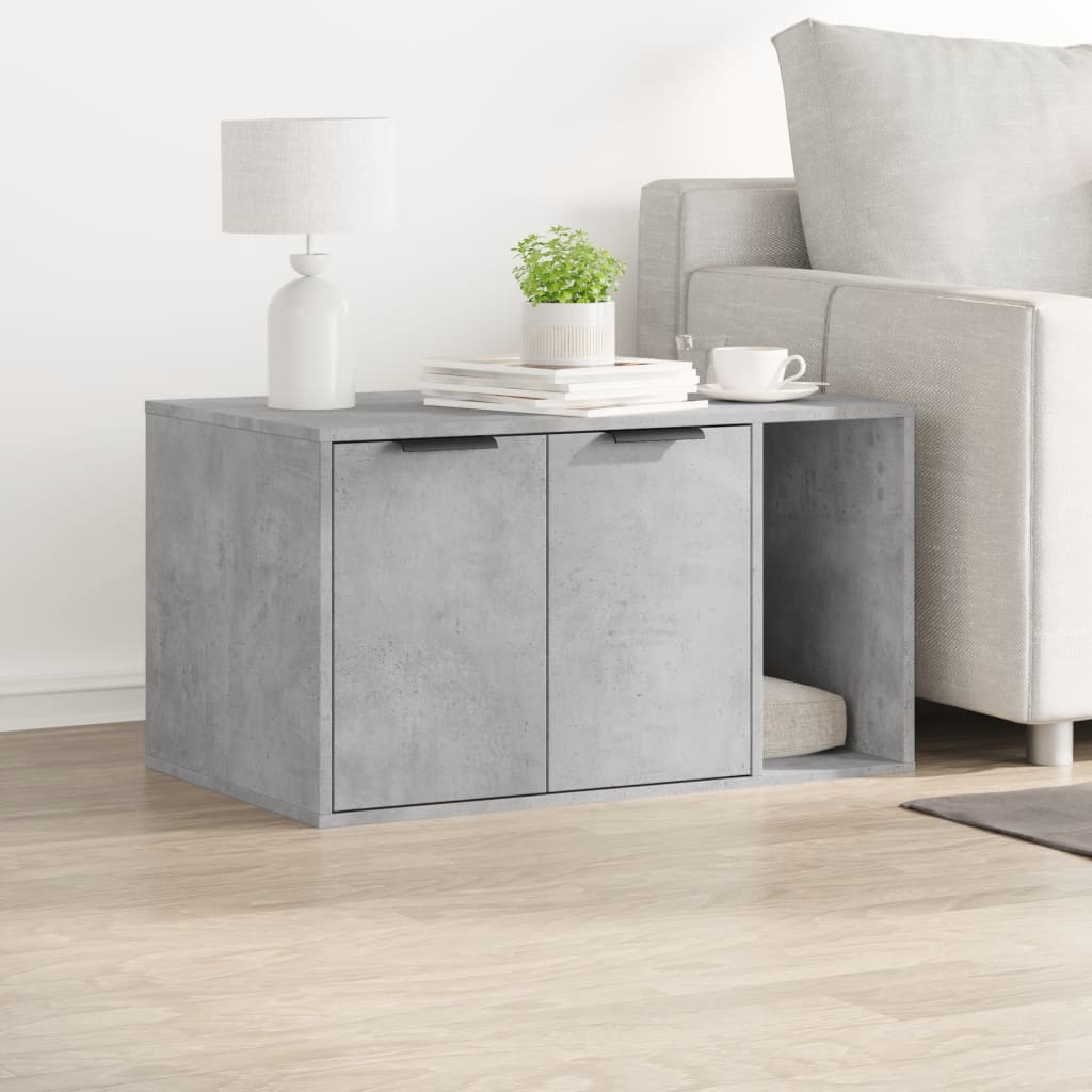 Vidaxl kattenbakkast 80x50x45 cm bewerkt hout betongrijs