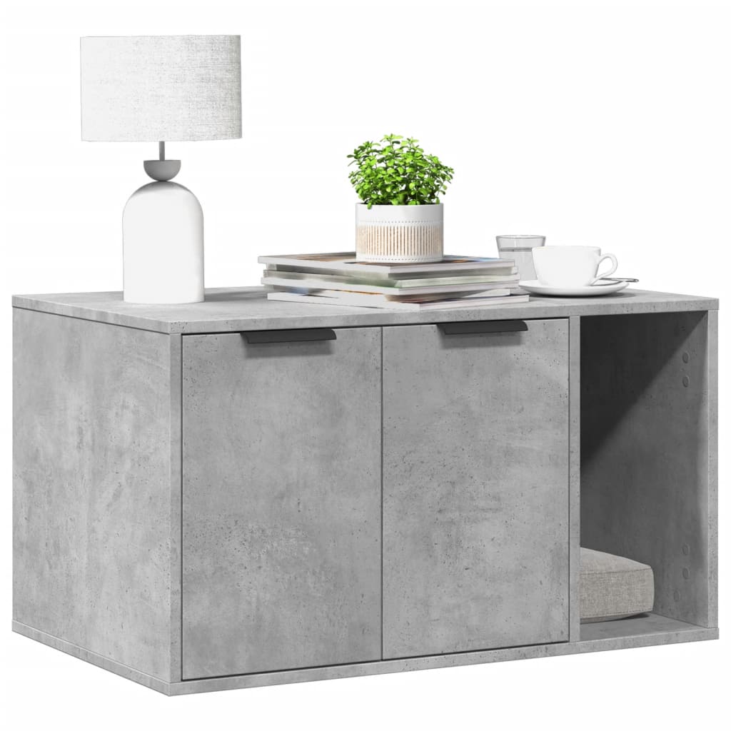 Vidaxl kattenbakkast 80x50x45 cm bewerkt hout betongrijs