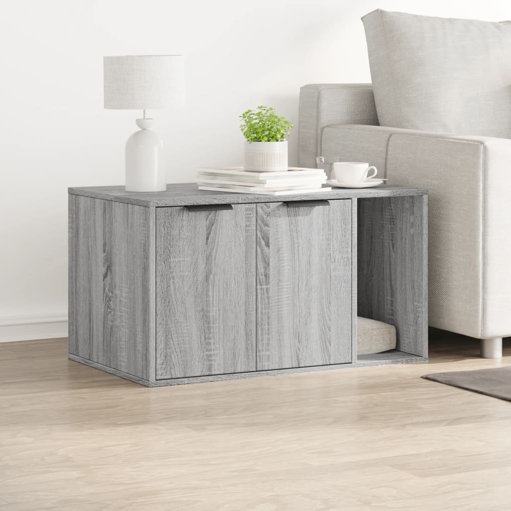 Vidaxl kattenbakkast 80x50x45 cm bewerkt hout grijs sonoma eikenkleur