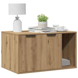Vidaxl kattenbakkast 80x50x45 cm bewerkt hout artisanaal eikenkleurig