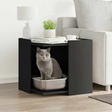 Vidaxl kattenbakkast 53x53x51 cm bewerkt hout zwart