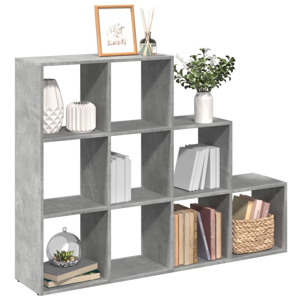 Vidaxl kamerscherm boekenkast 3-laags 137,5x29x103,5 cm hout grijs