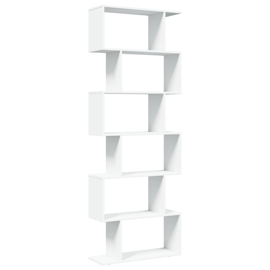 Vidaxl kamerscherm boekenkast 6-laags 70x24x193 cm bewerkt hout wit