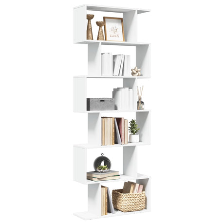 Vidaxl kamerscherm boekenkast 6-laags 70x24x193 cm bewerkt hout wit