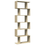 Vidaxl kamerscherm boekenkast 6-laags 70x24x193 cm hout sonoma eiken