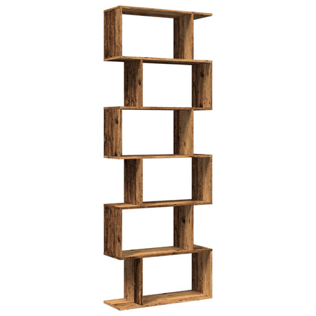 Vidaxl kamerscherm boekenkast 6-laags 70x24x193 cm hout oud hout
