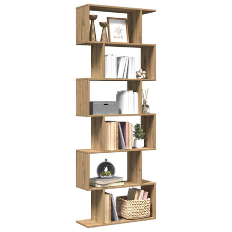Vidaxl kamerscherm boekenkast 6-laags 70x24x193 cm hout artisanaal