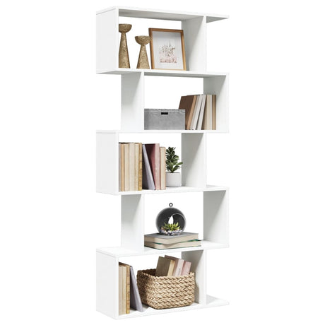 Vidaxl kamerverdeler boekenkast 5-laags wit 70x24x161 cm bewerkt hout