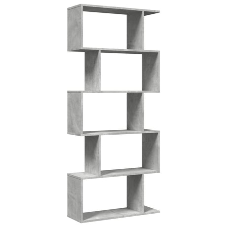 Vidaxl kamerscherm boekenkast 5-laags 70x24x161 cm hout betongrijs
