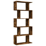 Vidaxl kamerscherm boekenkast 5-laags 70x24x161 cm hout gerookt eik