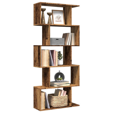 Vidaxl kamerscherm boekenkast 5-laags 70x24x161 cm hout oud hout