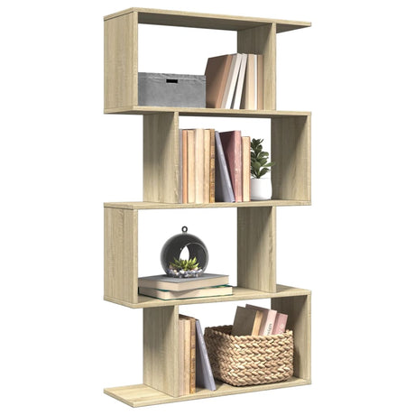 Vidaxl kamerscherm boekenkast 4-laags 70x24x129 cm hout sonoma eiken