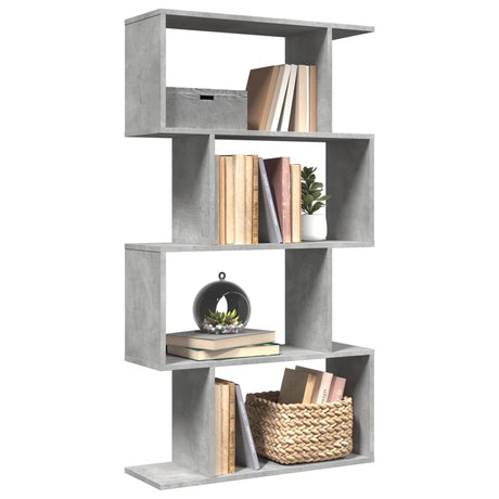 Vidaxl kamerscherm boekenkast 4-laags 70x24x129 cm hout betongrijs