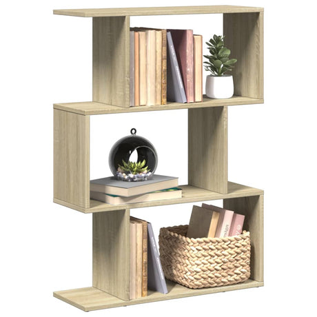 Vidaxl kamerscherm boekenkast 3-laags 70x24x97 cm hout sonoma eiken