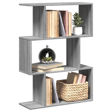 Vidaxl kamerscherm boekenkast 3-laags 70x24x97 cm hout grijs sonoma