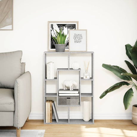 Vidaxl boekenkast 63x20x90 cm bewerkt hout grijs sonoma eikenkleurig