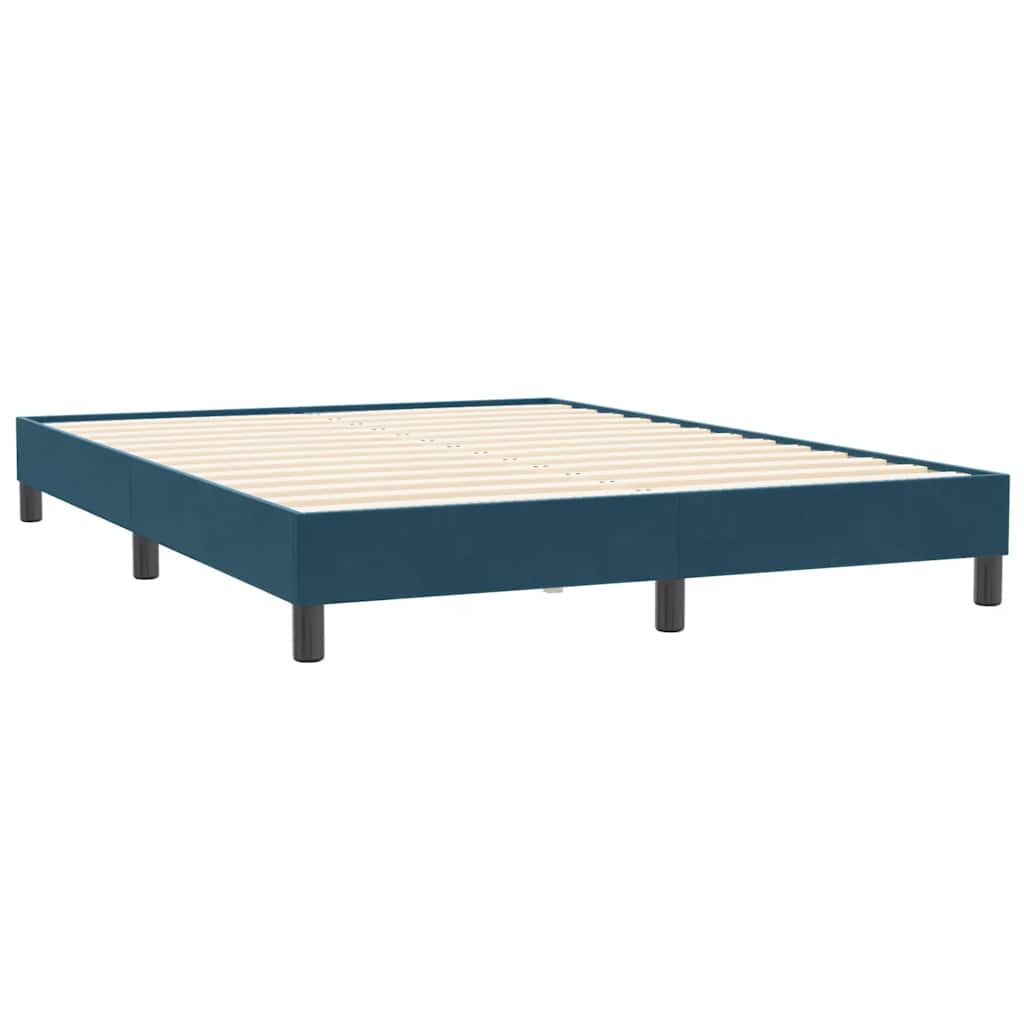 Vidaxl bedframe zonder matras 140x210 cm fluweel donkerblauw
