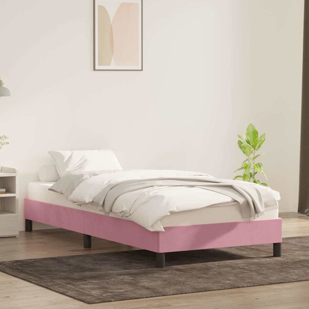 Vidaxl bedframe zonder matras 100x220 cm fluweel roze