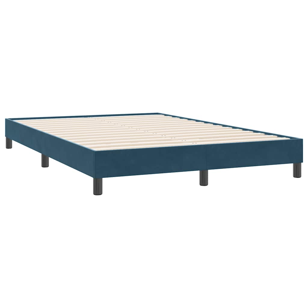 Vidaxl bedframe zonder matras 140x220 cm fluweel donkerblauw