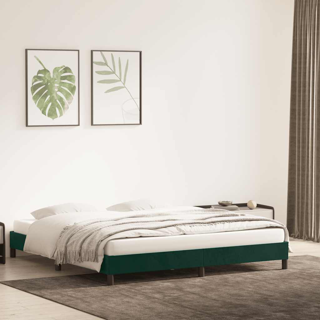 Vidaxl bedframe zonder matras 180x220 cm fluweel donkergroen