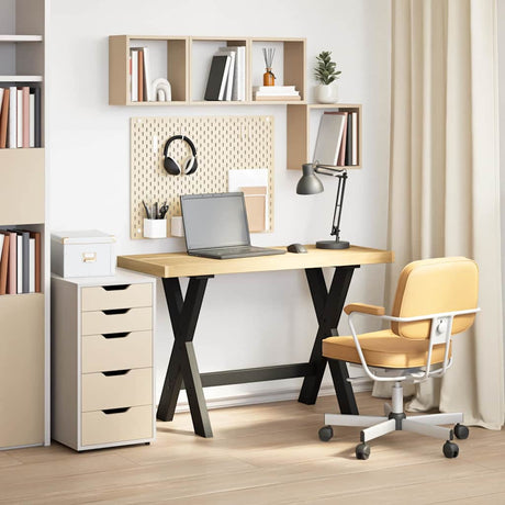 Vidaxl bureau noain x-vormige poten 120x50x75 cm massief hout