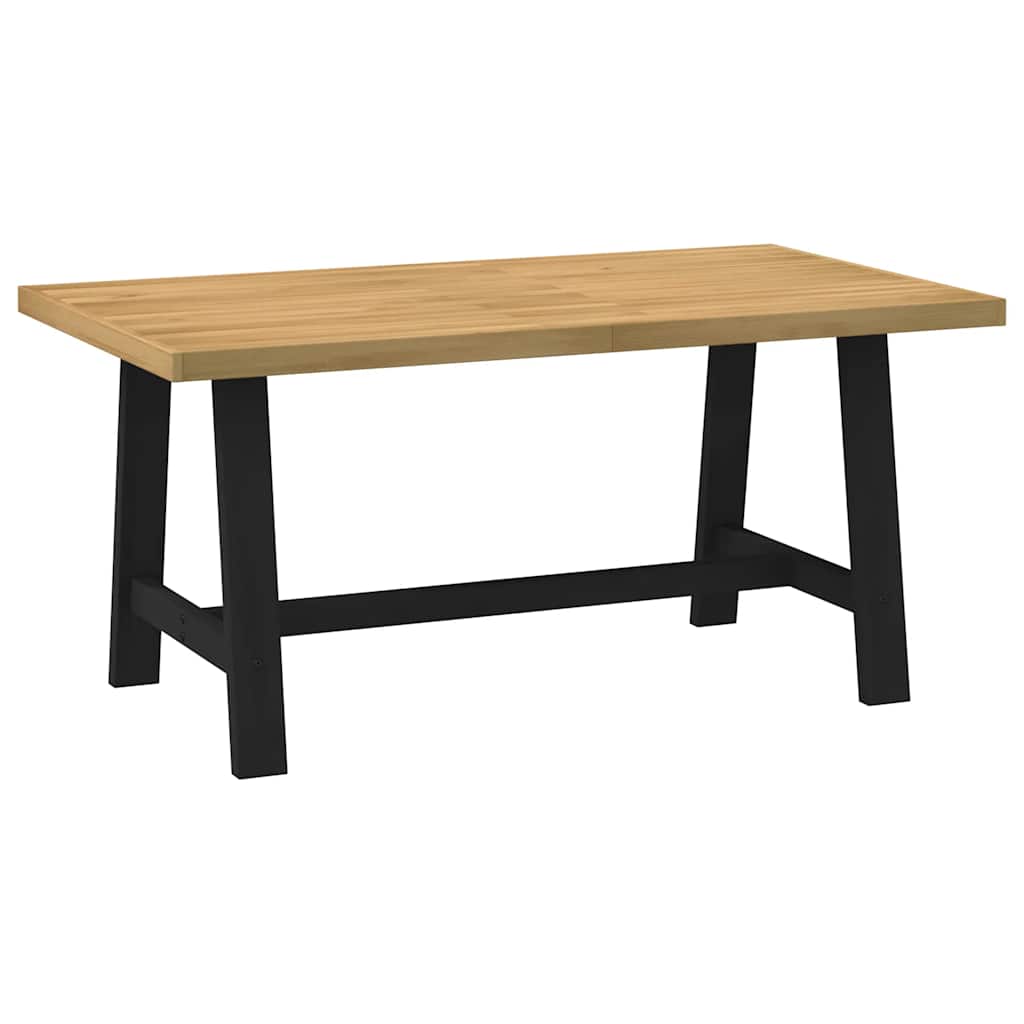 Vidaxl eettafel noain a-vormige poten 160x90x75 cm massief hout