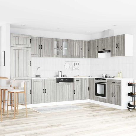Vidaxl wastafel onderkast lucca 2 st grijs sonoma bewerkt hout