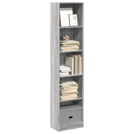 Vidaxl boekenkast 40x24x176 cm bewerkt hout grijs sonoma eikenkleurig