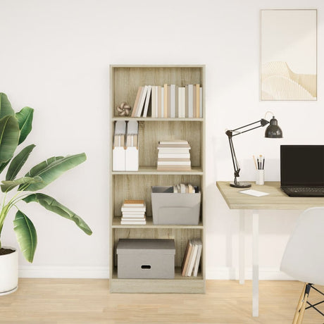 Vidaxl boekenkast 60x24x143 cm bewerkt hout sonoma eikenkleurig