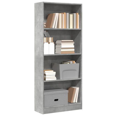 Vidaxl boekenkast 60x24x143 cm bewerkt hout betongrijs
