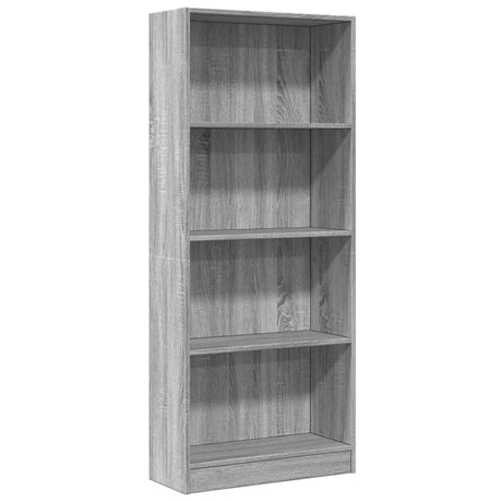 Vidaxl boekenkast 60x24x143 cm bewerkt hout grijs sonoma eikenkleurig