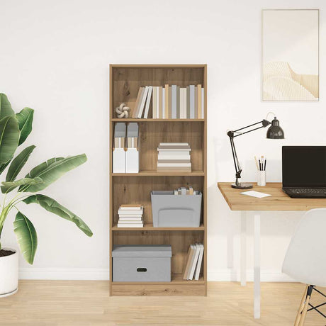 Vidaxl boekenkast 60x24x143 cm bewerkt hout artisanaal eikenkleurig