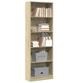 Vidaxl boekenkast 60x24x176 cm bewerkt hout sonoma eikenkleurig