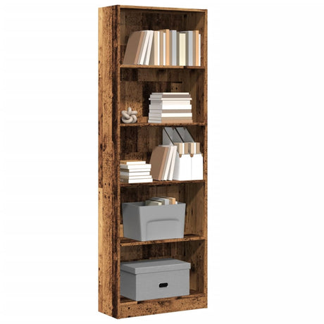 Vidaxl boekenkast 60x24x176 cm bewerkt hout oud houtkleurig