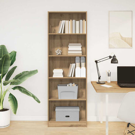 Vidaxl boekenkast artisian oak 60x24x176 cm bewerkt hout