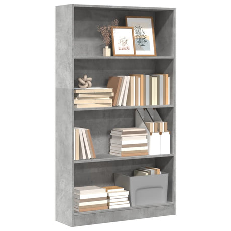 Vidaxl boekenkast 80x24x143 cm bewerkt hout betongrijs