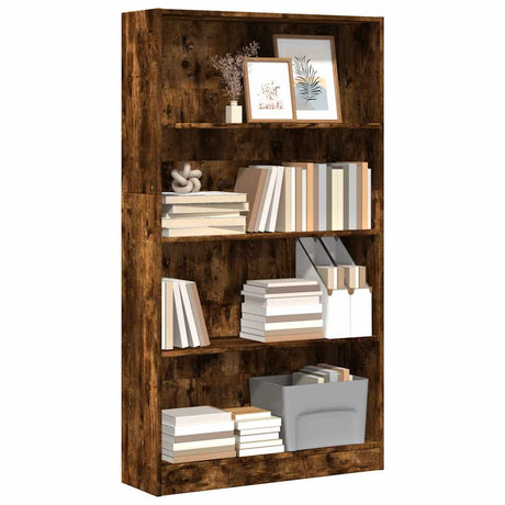 Vidaxl boekenkast 80x24x143 cm bewerkt hout gerookt eikenkleurig